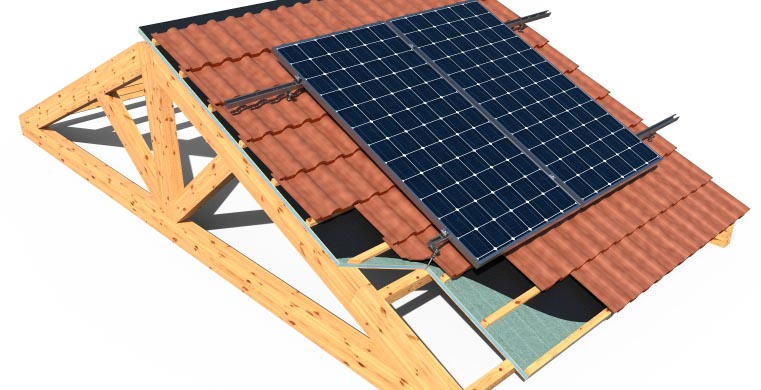 Koplanares System mit gelochter Führung aus Stahl Atlantis C4-M Indextrut Solar GP-XS.